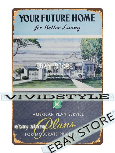 Tin sign 1945 future home - tin,