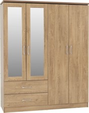 Oak Effect 4 Door 2 Drawer
