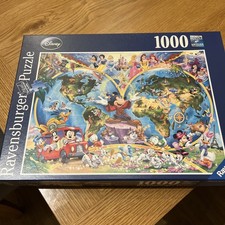 Disney's World Map Ravensburger Jigsaw 1000 Piece Puzzle Complete No. 157853