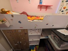 Shorty High Sleeper Bunk Cabin Bed Jackson by Argos with Mattress and Drawers