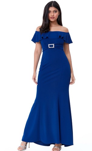 Goddiva off shoulder maxi - off,