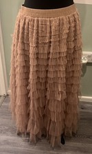 Beige tulle Maxi Skirt Size 16