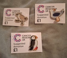 Cancer research charity pin - research,