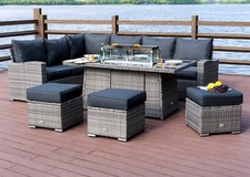 Rattan garden furniture set - furniture,