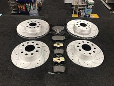 FOR SEAT LEON 1.8 FR FRONT REAR DRILLED AND GROOVED BRAKE DISCS AND BRAKE PADS