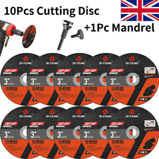 10Pc 75x1.2x9.5mm Metal Cutting Disc with 1/4" Mandrel F Rotary Tool Die Grinder
