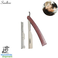 BARBER SALON STRAIGHT CUT THROAT SHAVING RAZOR RASOIRS RASOI RED TEXTURE