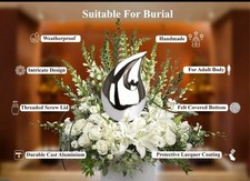 Urn for Ashes Adult Large Teardrop Cremation Funeral Metal Screw Lid Waterproof