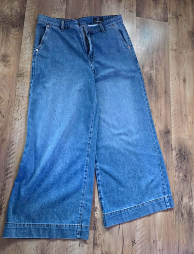 Women blue wide leg - women's, denim
