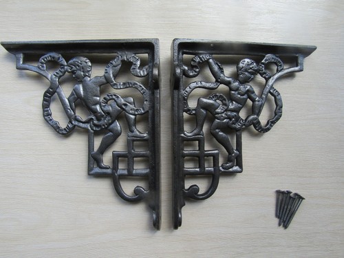 Pair cast iron shelf - pair, of