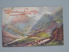 Vintage Postcard Christmas greetings Aberystwyth unused