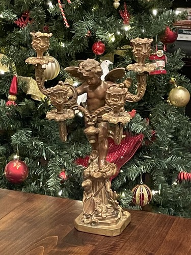 French bronze candelabra putti - bronze,