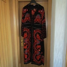 Joe Browns Black Orange Floral Paisley Maxi Dress Flared Sleeve uk 20 crochet