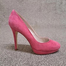 Bourne England Court Shoes Pink 38 UK 5 Suede Leather 4.5" Stiletto Heel
