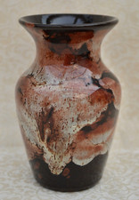 BROWN GLAZE STUDIO 14cm VASE -