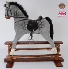 Beautifully VERY LARGE handmade rocking horse SATURN DAPPLE GREY from MJMARK