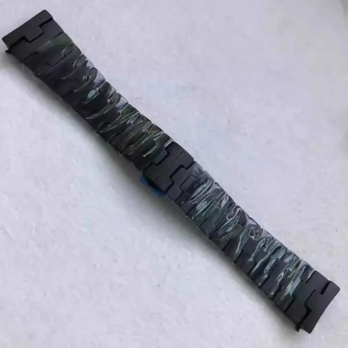24mm black ceramic bracelet - black,