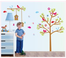 DECOR STICKER ,CUTE FOREST BIRD CAGES, WALL DECAL ,ANIMAL PRINT,BEDROOM ETC