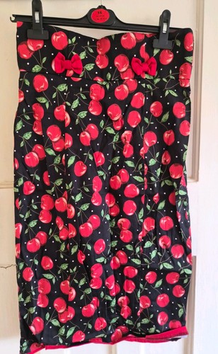 Collectif cherry wiggle skirt - cherry,