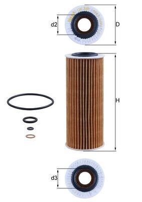Mahle 368d1 oil - ox, filter