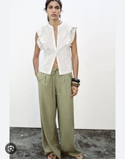 Zara Ruffled Shirt In Size Xs