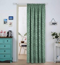 Lined Pencil Pleat Door Curtain Sundour Buckingham Green