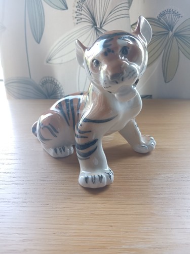 Vintage porcelain tiger cub - porcelain,
