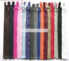 PLASTIC TEETH CHUNKY OPEN ENDED ZIP ( CHOICE OF LENGTH AND COLOURS )