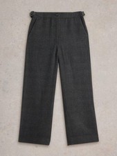 White Stuff Wide Leg Trousers Women's Una Tweedy Mid Rise Ladies Smart Pants
