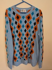 Mens Pringle Reissued Argyle Jumper .80% Merino Wool.Multi 46-48 Inch Chest.XXL