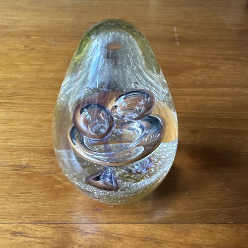 Vintage art glass paperweight - glass,