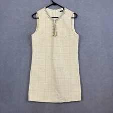 Motf Dress Womens Medium White Knitted Diamond Simulants Pearl Collar