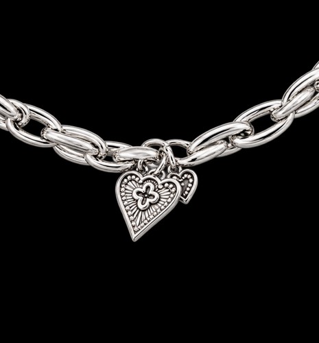 Silver filled heart bracelet - silver,