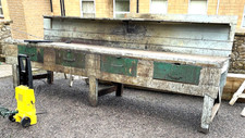 KITCHEN ISLAND COUNTER Antique Industrial Workbench 3.5 metres Salvage Unfitted