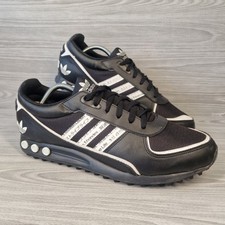 Adidas Originals LA Trainers Mens 11.5 UK Black Spellout Logo 