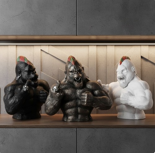 Retro gorilla ornament - retro, •