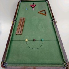 Vintage Table Top Snooker Table 5ft x 3.5ft w/ Balls, Triangle & Scoreboard 