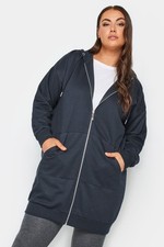Yours Curve Plus Size Longline Zip Hoodie