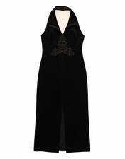 BERNSHAW Womens Halter Dress UK 14 Large Black Triacetate AJ01