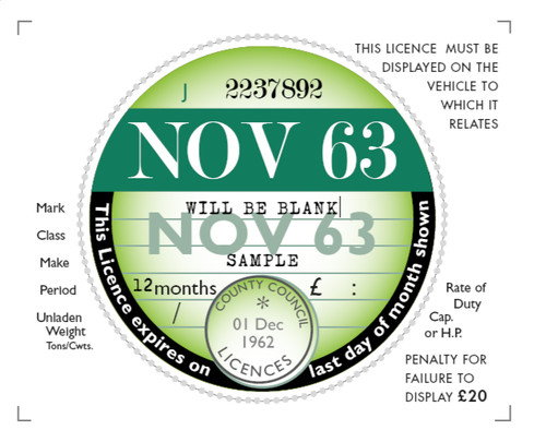 Reproduction tax disk vintage - reproduction,