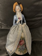 Large Vintage Porcelain Half Doll Pin Cushion Doll