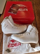 Edea FLAMENCO Ice Dance Boots Size 7 WIDE (270 D) Custom Ivory Skates Skating