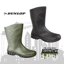 Mens Dunlop Wellingtons Waterproof Boots Ladies Wide Calf Unisex Festival Work