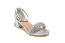 GIRLS BLACK DIAMANTE SANDALS