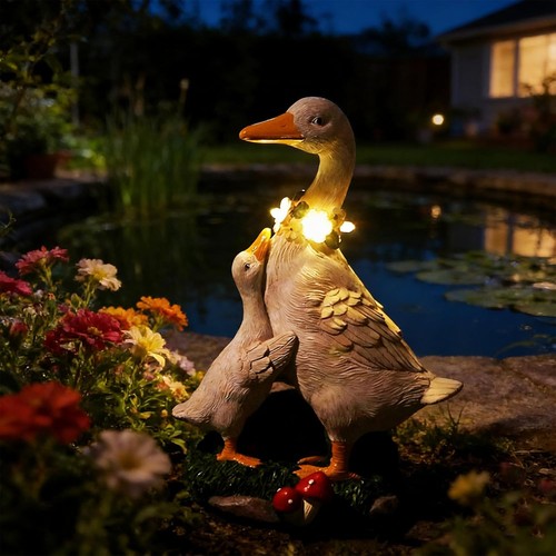 Porch goose statue solar - porch,