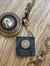 FRANKLIN MINT Alaskan Chillat Bald Eagle Preserve Collector Pocket Watch