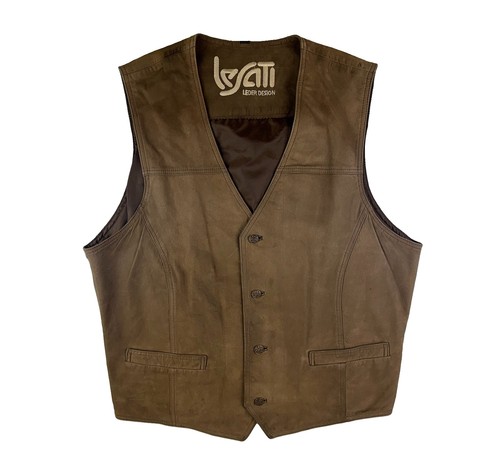 Real leather waistcoat vest - leather,