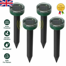 4x Ultrasonic Solar Mole Rat Repellent Pest Scarer Deterrent Repeller For Garden