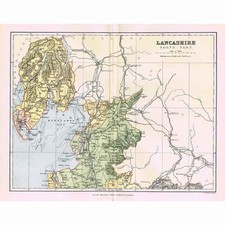 LANCASHIRE (North) Antique Map 1894 by William MacKenzie