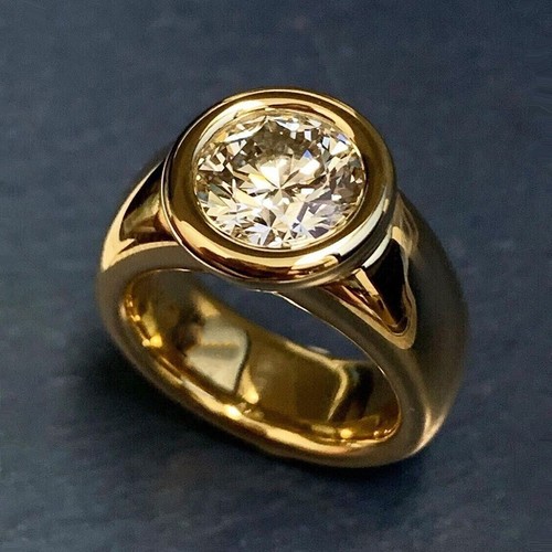 2ct round diamond - diamond, men's